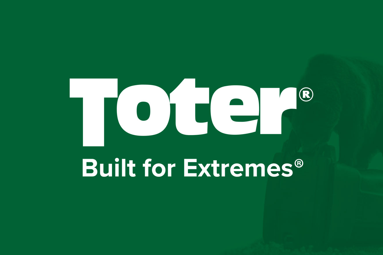 an image showing the Toter logo on a green background with a graphic depicting a Toter trashcan withstanding a bear chewing on it