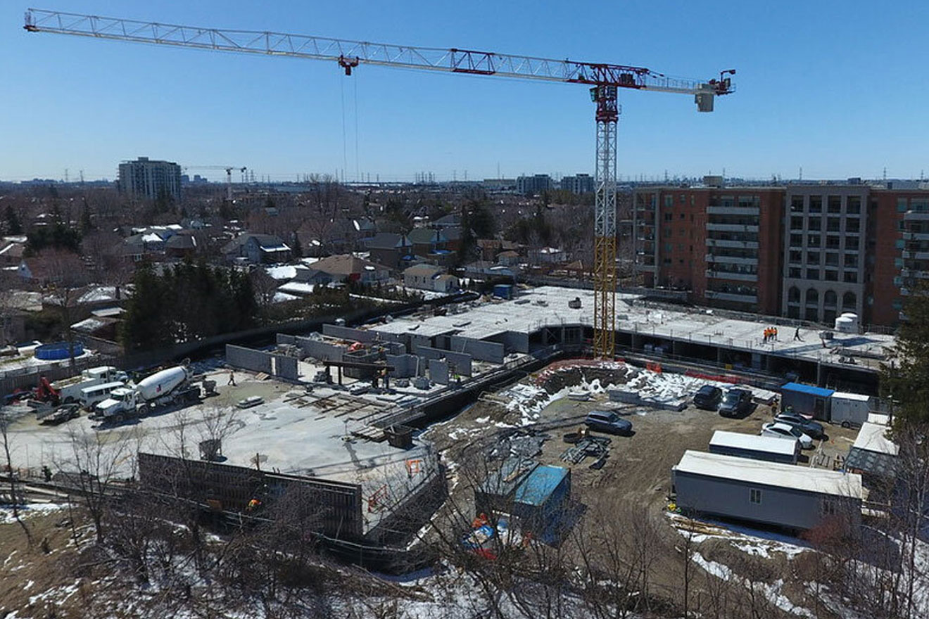 a photo of a jobsite during winter