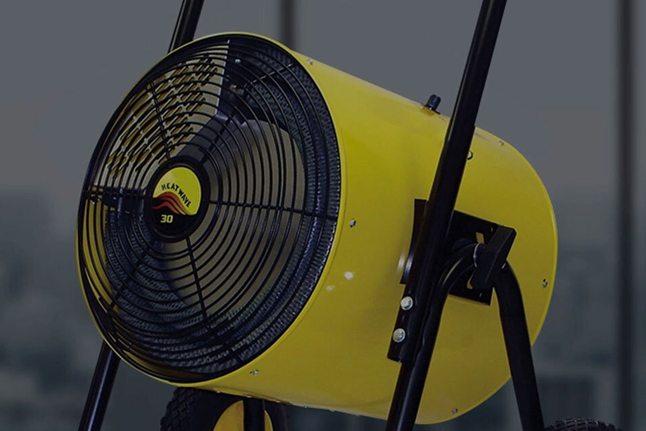 a photo of a portable heater on a jobsite