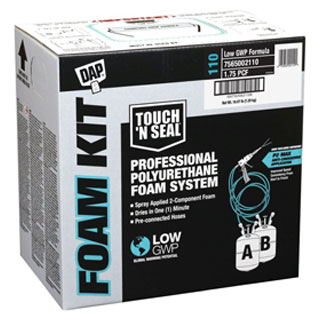 DAP 7565002110 Touch N' Seal® 110 Low GWP 1.75 PCF FR ICC Closed Cell Spray Foam Kit DAP 7565002110 Touch N' Seal® 110 Low GWP 1.75 PCF FR ICC Closed Cell Spray Foam Kit
