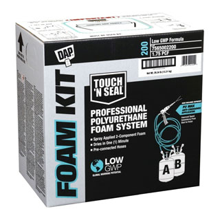 DAP 7565042200 Touch N' Seal® 200 Low GWP 1.75 PCF FR Closed Cell Spray Foam Kit DAP 7565042200 Touch N' Seal® 200 Low GWP 1.75 PCF FR Closed Cell Spray Foam Kit