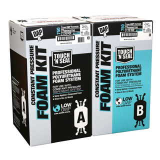 DAP 7565002750 Touch N' Seal® 750 Low GWP 1.75 PCF FR ICC Closed Cell Spray Foam Kit for CPDS Systems DAP 7565002750 Touch N' Seal® 750 Low GWP 1.75 PCF FR ICC Closed Cell Spray Foam Kit for CPDS Systems
