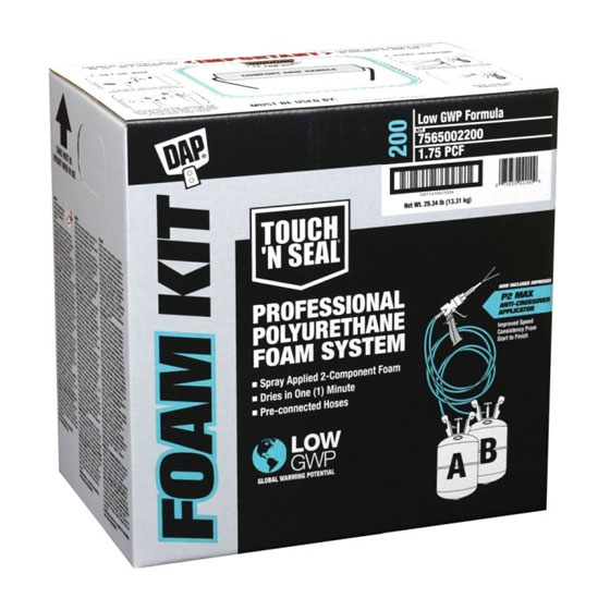 DAP 7565042200 Touch N' Seal&reg; 200 Low GWP 1.75 PCF FR Closed Cell Spray Foam Kit