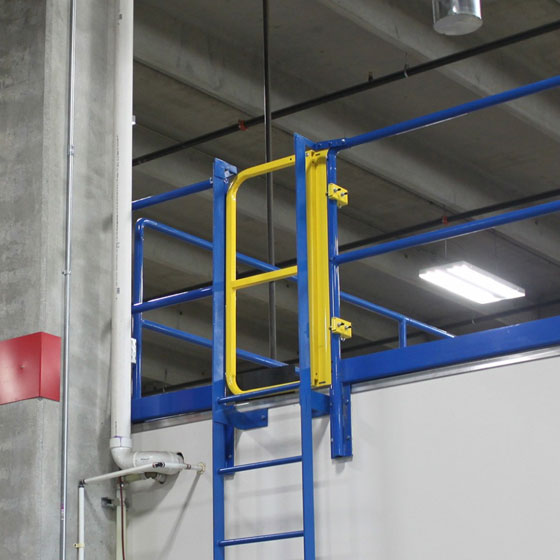 PS Industries 42" Full Height EdgeHalt® Ladder Safety Gate Powder Coat Safety Yellow PS Industries 42" Full Height EdgeHalt® Ladder Safety Gate Powder Coat Safety Yellow