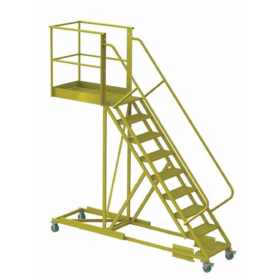 Tri-Arc Supported Cantilever Rolling Ladders